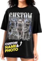 Custom Bootleg Rap T-Shirt – Upload Photo & Add Name | Personalized Face Shirt for Men & Women | Pet Dog Cat Lover Gift | Vintage Graphic Tee(Bundle of 10 Products)