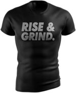 Motivated Mindset Men’s Motivational Gym T-Shirt | Slim Fit Workout Tee for Bodybuilding, Training & Fitness | 100% Cotton Muscle Fit Crew Neck | Rise Grind Design | Gym & Casual Wear(Bundle of 5 Products)