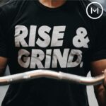 Motivated Mindset Men’s Motivational Gym T-Shirt | Slim Fit Workout Tee for Bodybuilding, Training & Fitness | 100% Cotton Muscle Fit Crew Neck | Rise Grind Design | Gym & Casual Wear(Bundle of 5 Products) - Image 3
