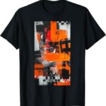 Graffiti Orange Abstract Art T-Shirt | Modern Streetwear Graphic Tee | 100% Cotton Artistic Print Shirt | Unisex Casual Fit | Urban Aesthetic Color Block Design