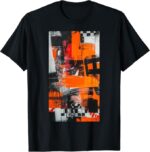 Graffiti Orange Abstract Art T-Shirt | Modern Streetwear Graphic Tee | 100% Cotton Artistic Print Shirt | Unisex Casual Fit | Urban Aesthetic Color Block Design